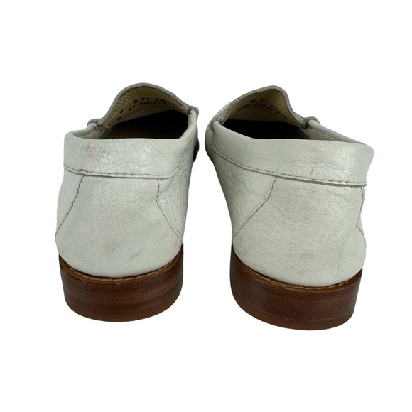 G.H. Bass Weejuns White Leather Penny Loafers 9M Moc Toe Preppie Flats - Picture 5 of 7